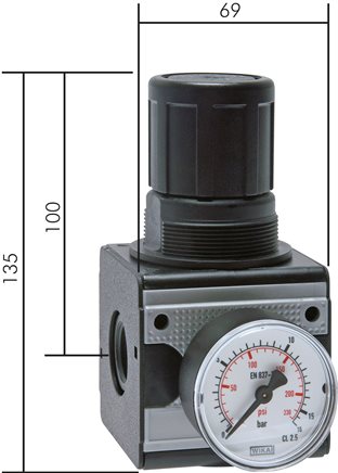 Príklady vyobrazení: Regulátor tlaku a presný regulátor tlaku - Multifix série 2