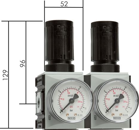 Príklady vyobrazení: Regulátor tlaku s trvalým prívodem tlaku - série Futura 1 a 2