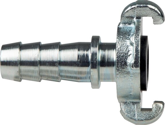 Príklady vyobrazení: Spojka kompresoru s hadicovou hubicí a pojistným kroužkem, pozinkovaná ocel, tesnení NBR