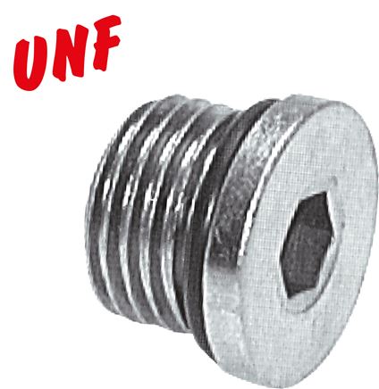 Príklady vyobrazení: Uzavírací zátky s vnitrním šestihranem, závit UNF, pozinkovaná ocel