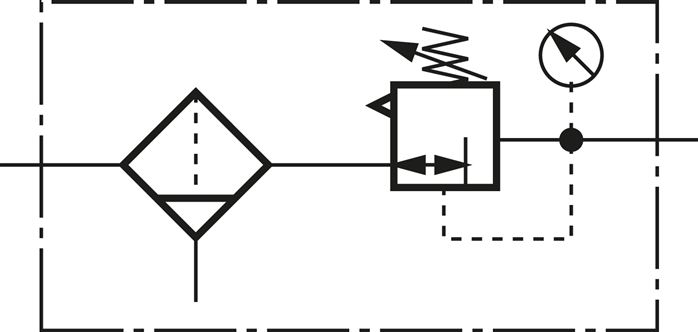 Schematický symbol: Filtracní regulátor