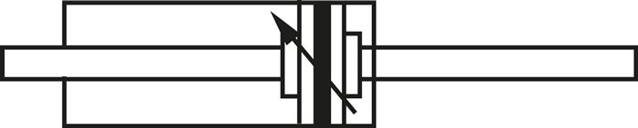 Schematic symbol: continuous piston rod