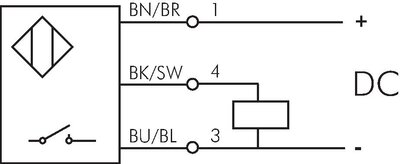 Schematický symbol: Spínac válcu, plne elektronický senzor